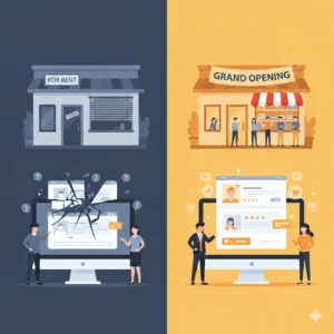 small businesses without web design and with web design